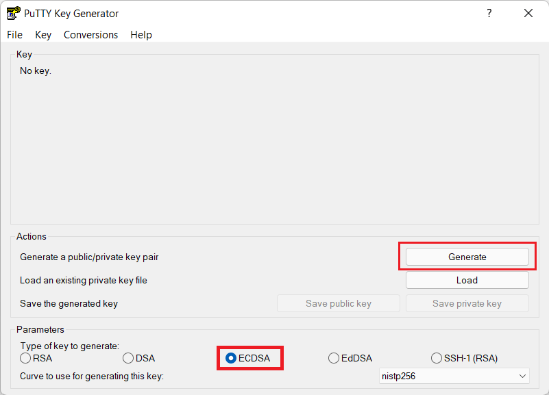 puttygen key generating for vultr vps connection