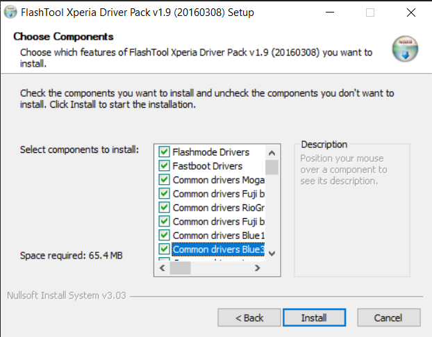 xperia driver pack installation