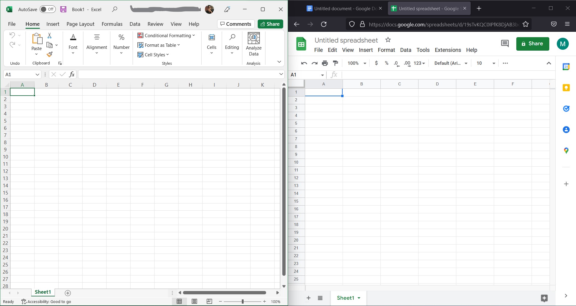 excel vs google sheets