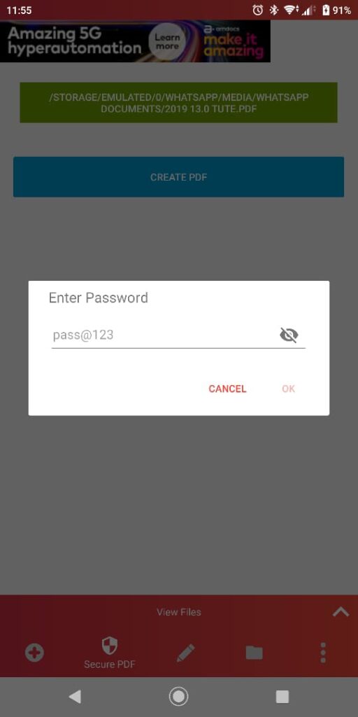 set password for pdf