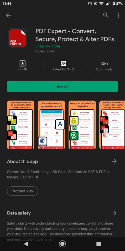 expert pdf in play store