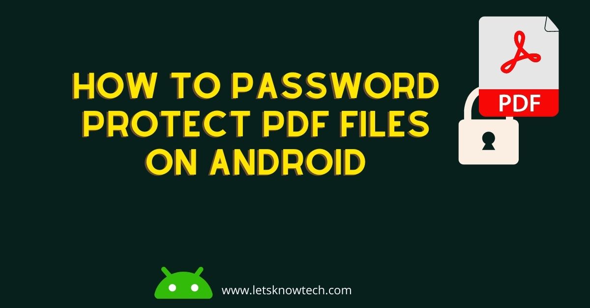 password protect a pdf