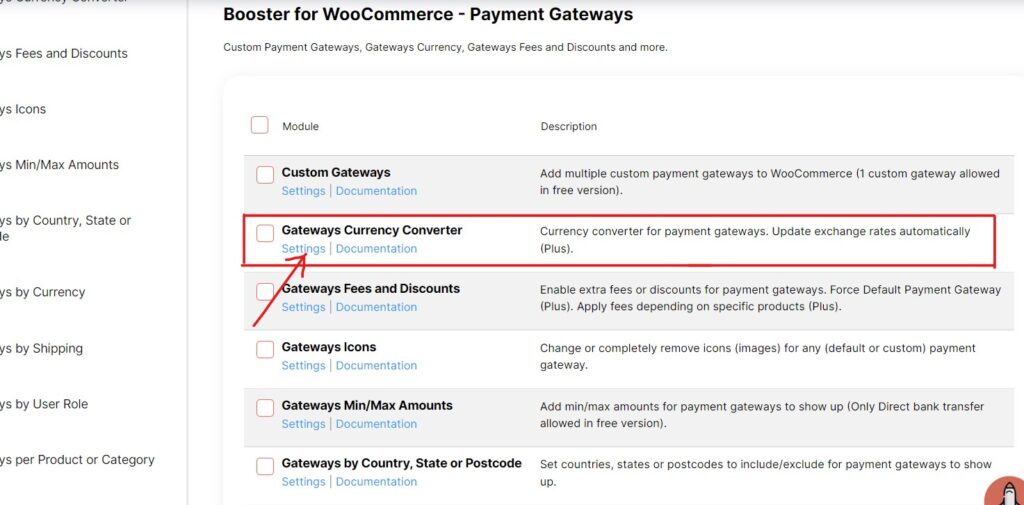 Gateways currency convertor woocommerce